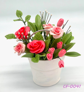DIY 手工黏土玫瑰花蓝